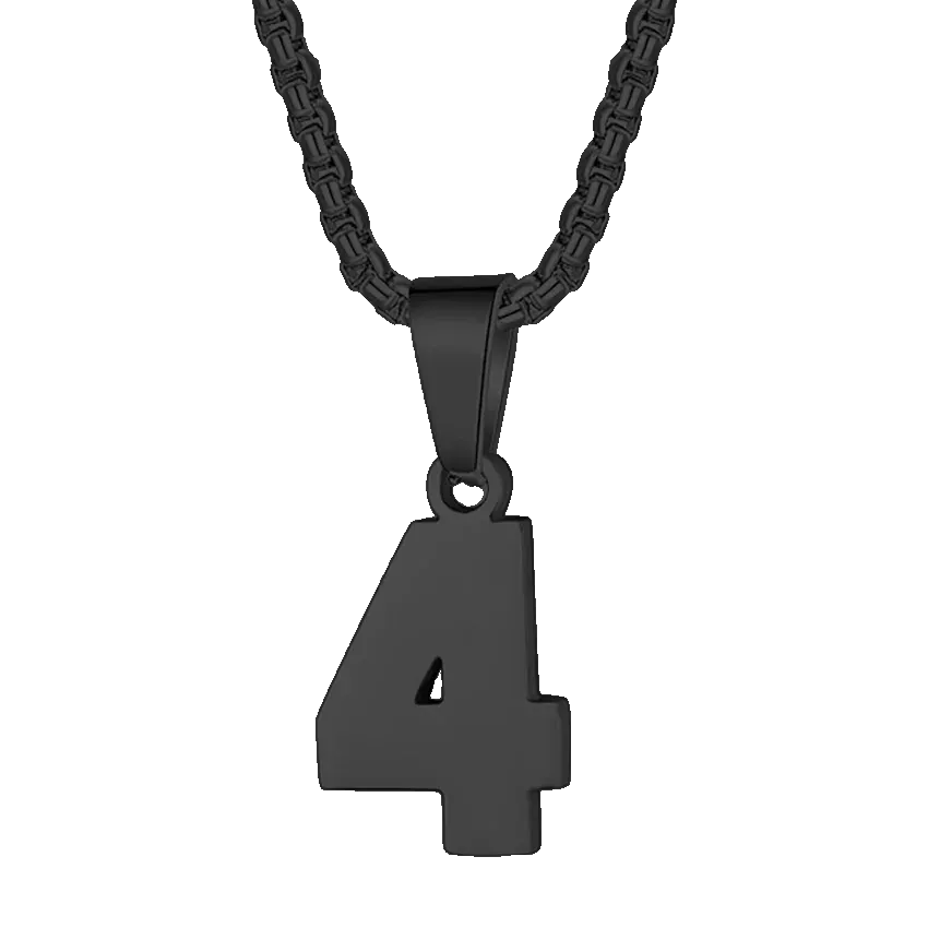 Zane Lucky Number Pendant with Box Chain Necklace
