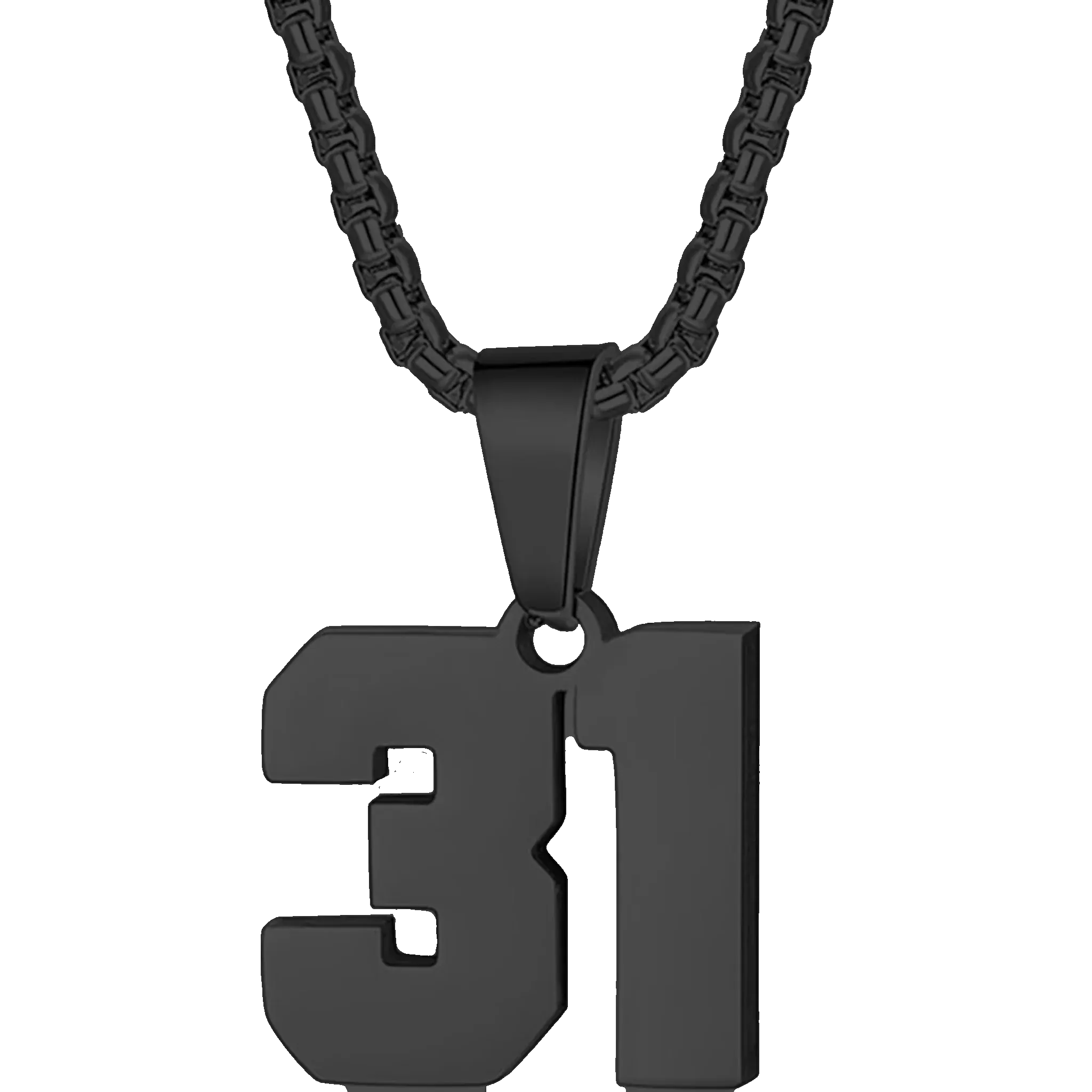 Zane Lucky Number Pendant with Box Chain Necklace