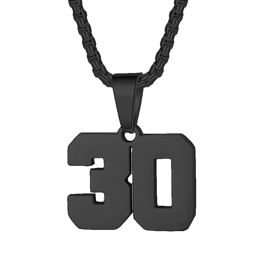 Zane Lucky Number Pendant with Box Chain Necklace