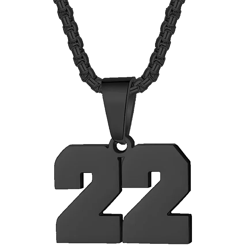 Zane Lucky Number Pendant with Box Chain Necklace