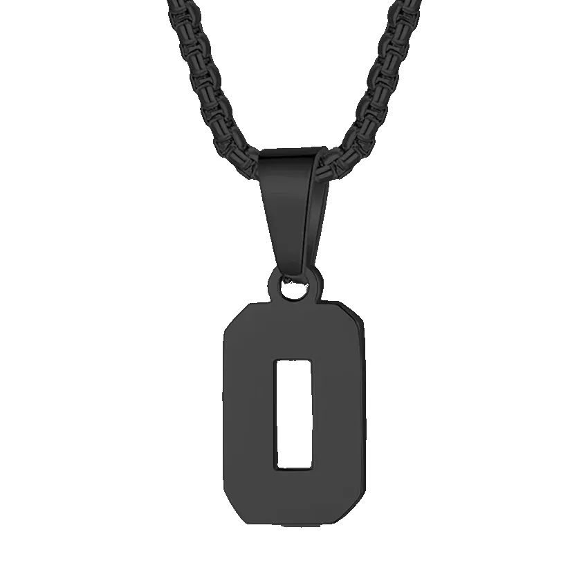 Zane Lucky Number Pendant with Box Chain Necklace