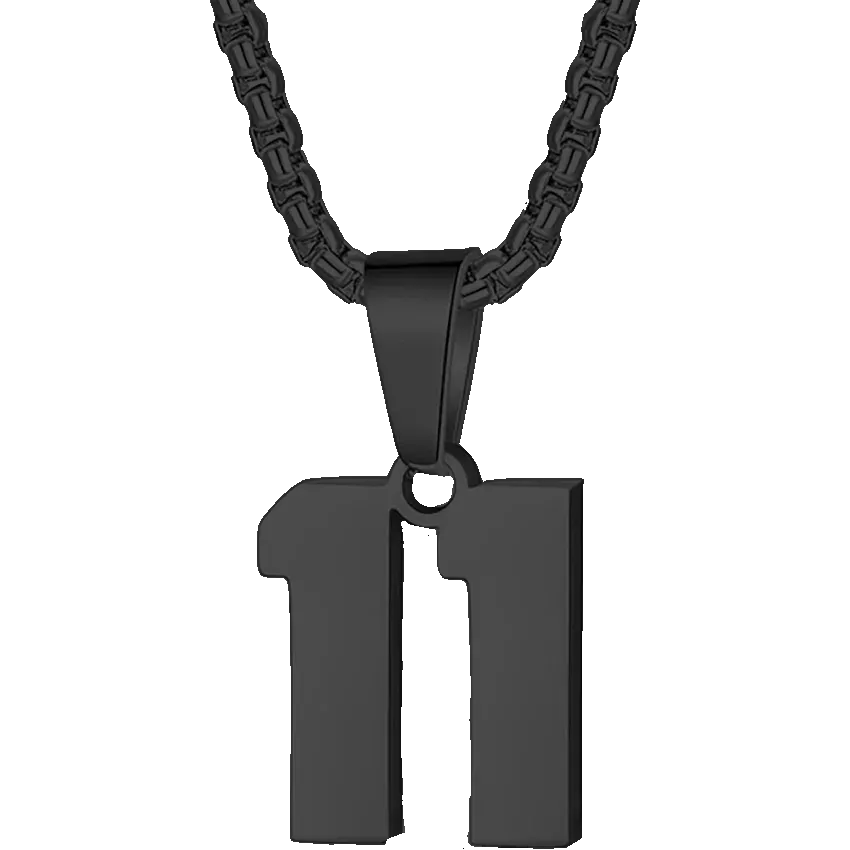 Zane Lucky Number Pendant with Box Chain Necklace