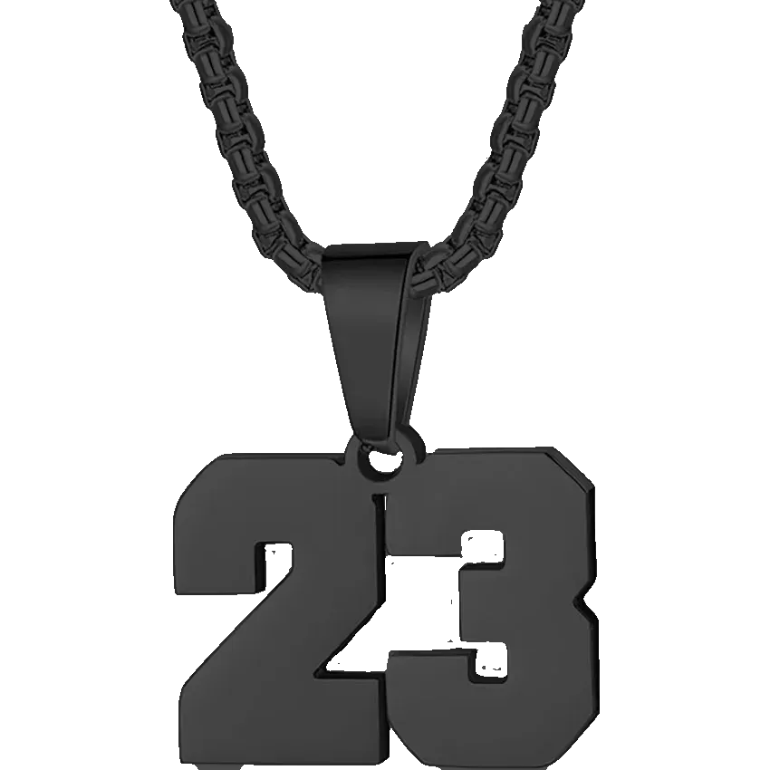 Zane Lucky Number Pendant with Box Chain Necklace