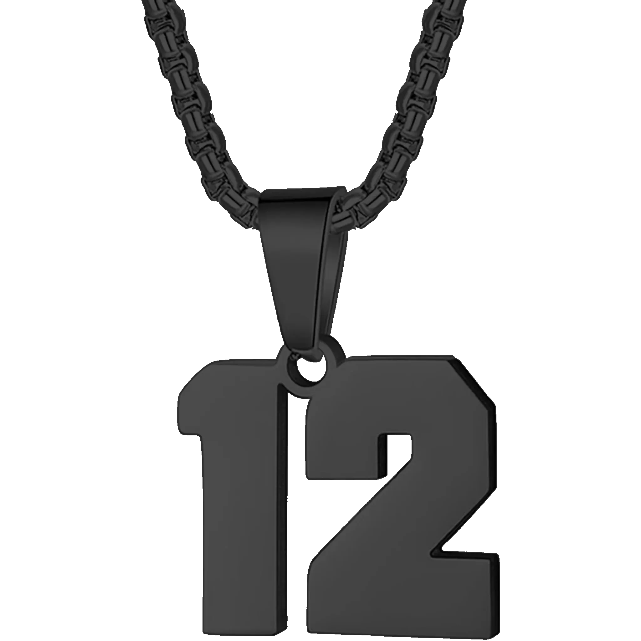 Zane Lucky Number Pendant with Box Chain Necklace