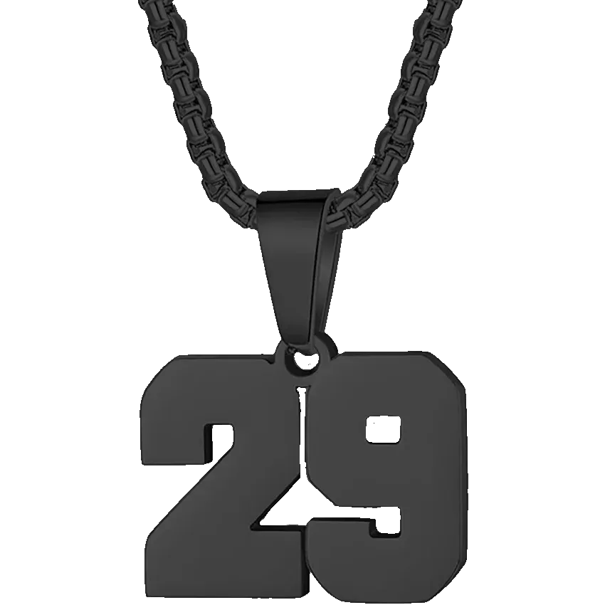 Zane Lucky Number Pendant with Box Chain Necklace