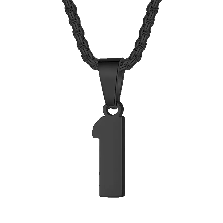Zane Lucky Number Pendant with Box Chain Necklace