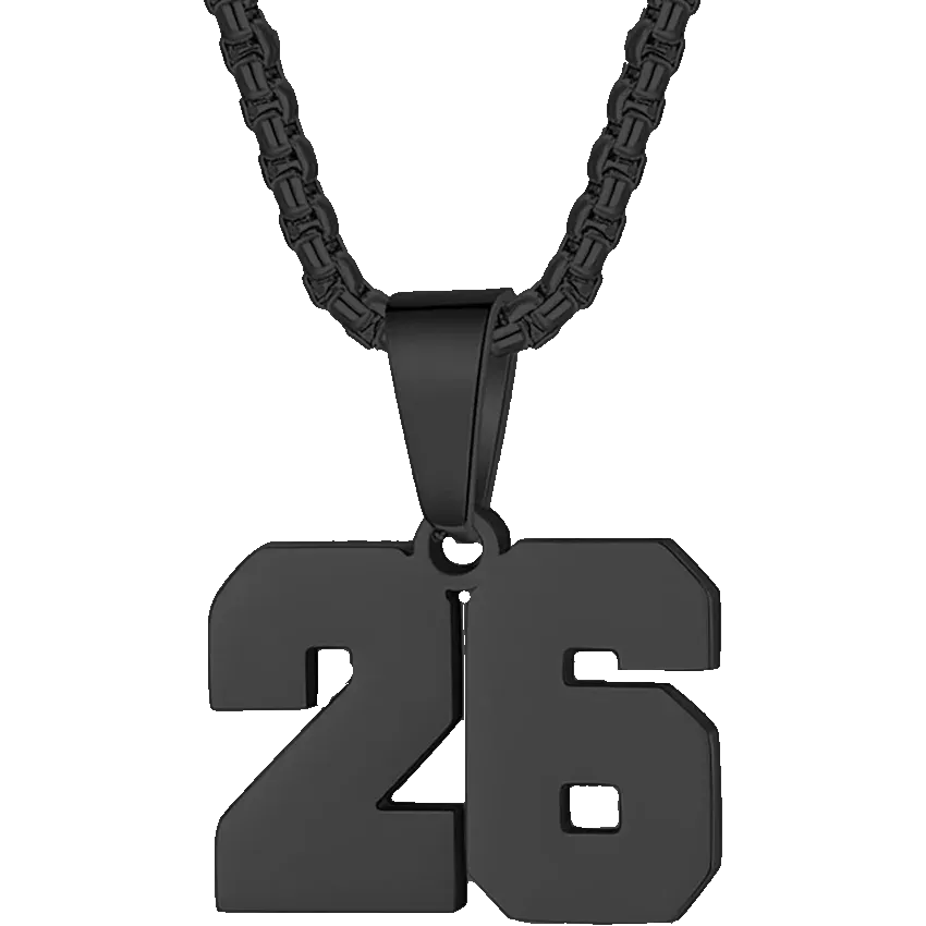 Zane Lucky Number Pendant with Box Chain Necklace