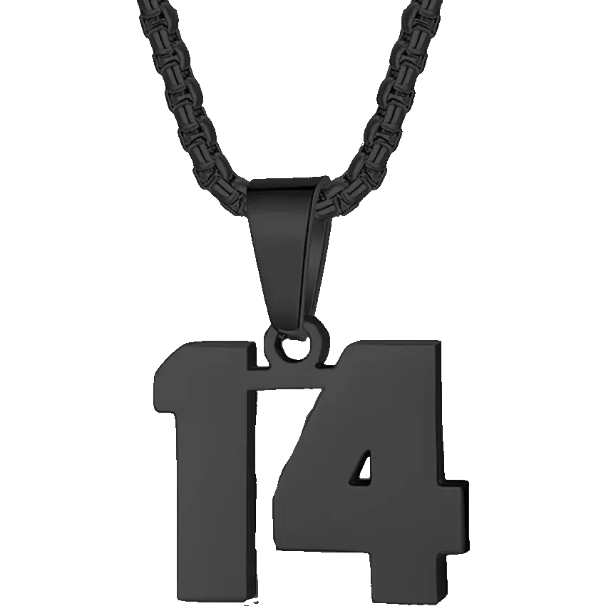 Zane Lucky Number Pendant with Box Chain Necklace