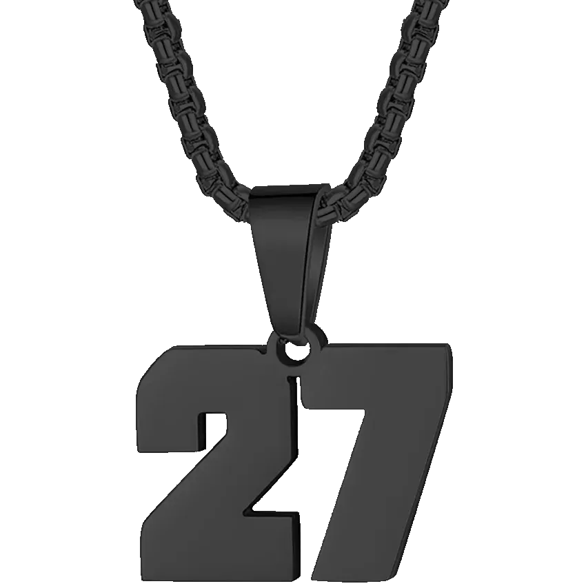 Zane Lucky Number Pendant with Box Chain Necklace